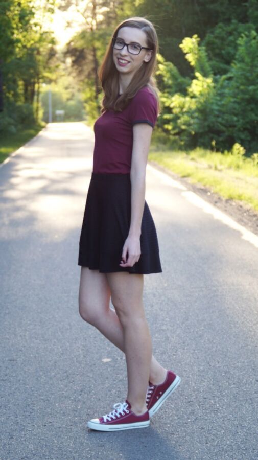 Nerdy Girl in sneakers