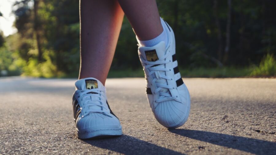 Nerdy Girl in sneakers