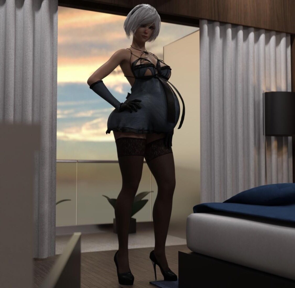 3D Pregnant 2B Art