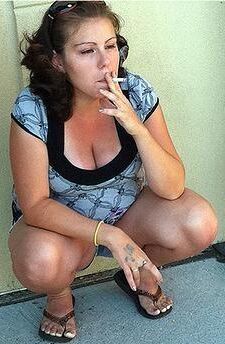 Smoking pregnant dressed