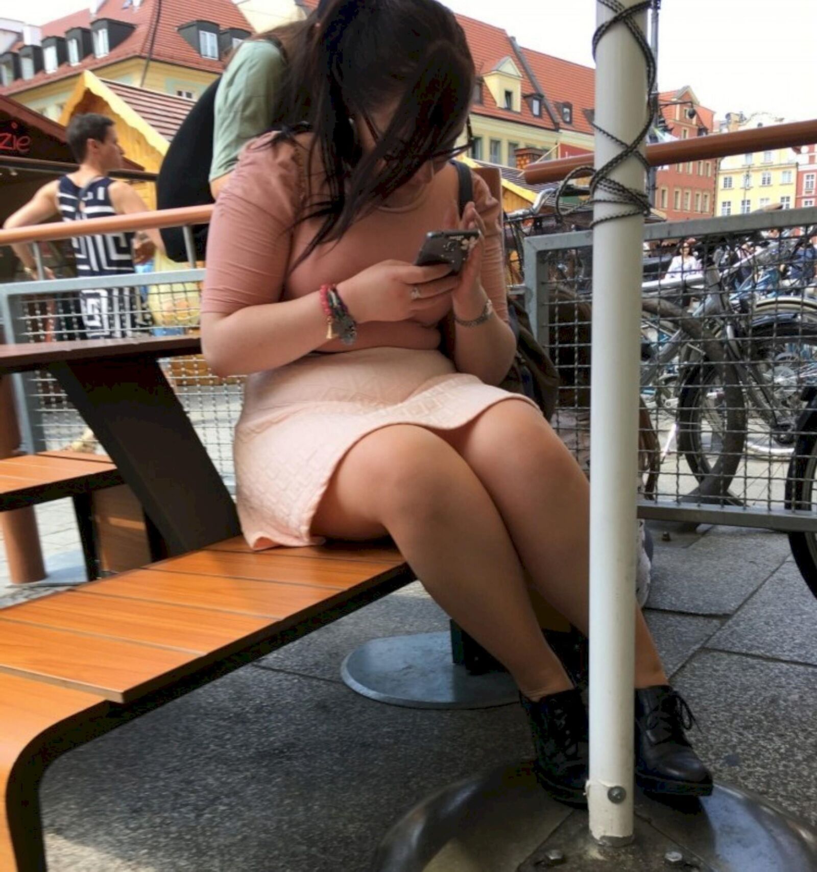 Classic pantyhose in public, enjoy it!