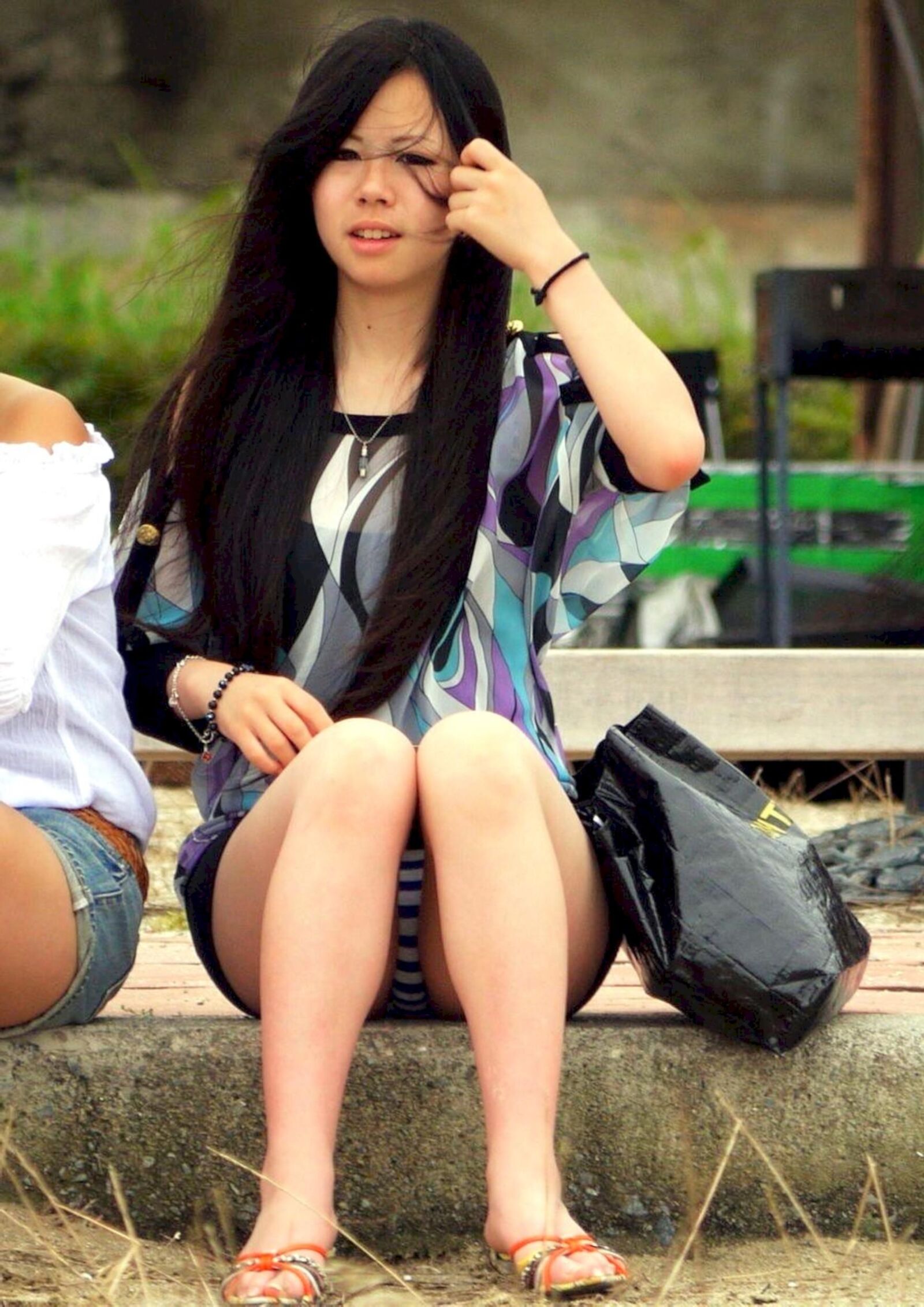 Knees together, what do you feel?