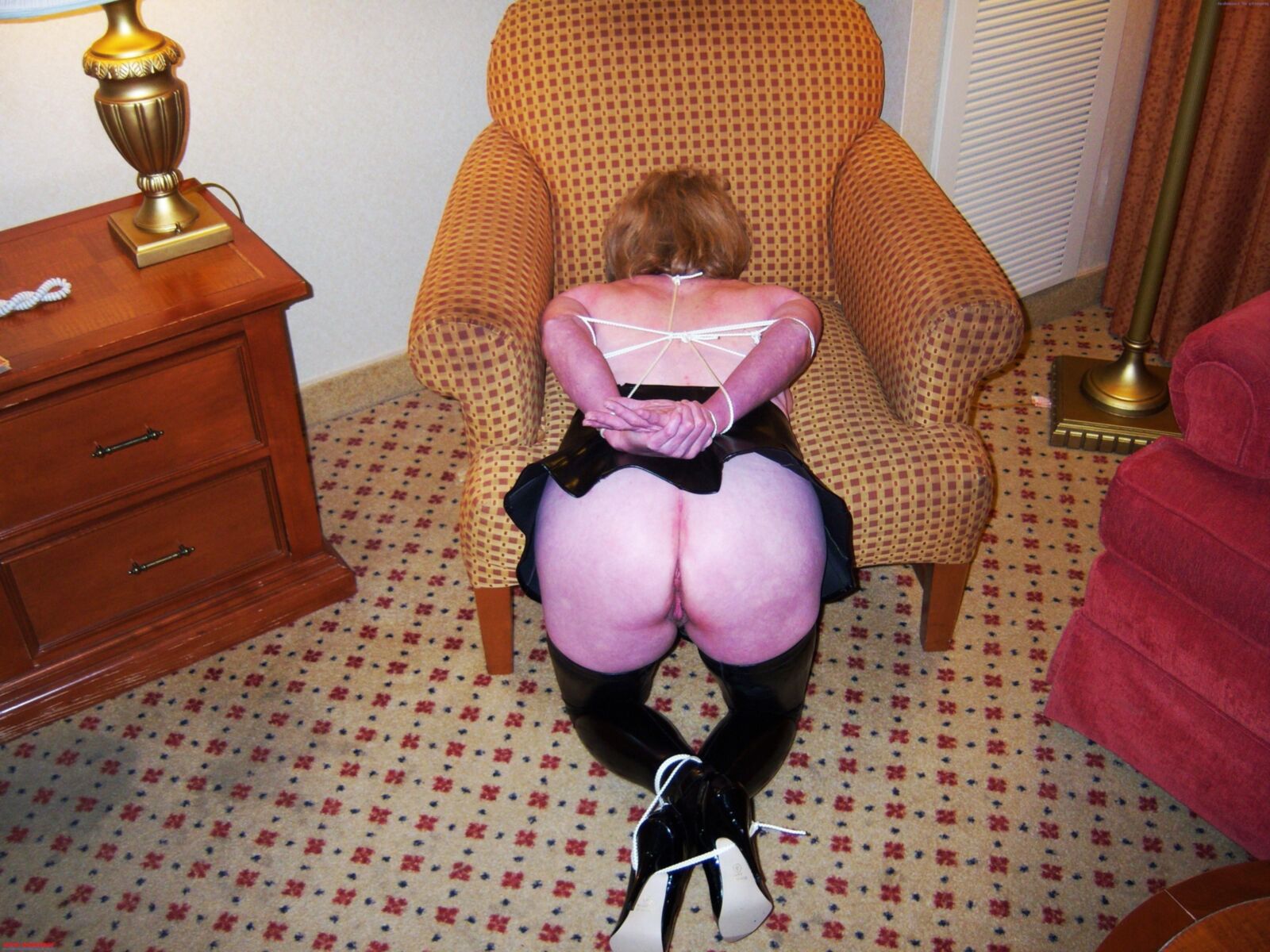 Naughty Granny enjoys her punishment