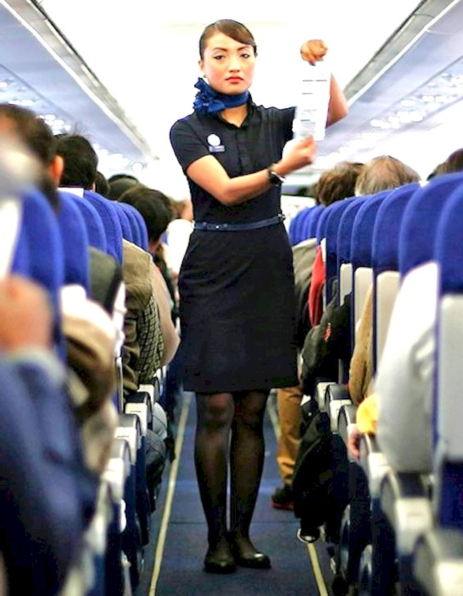 Les jambes dans l'avion !