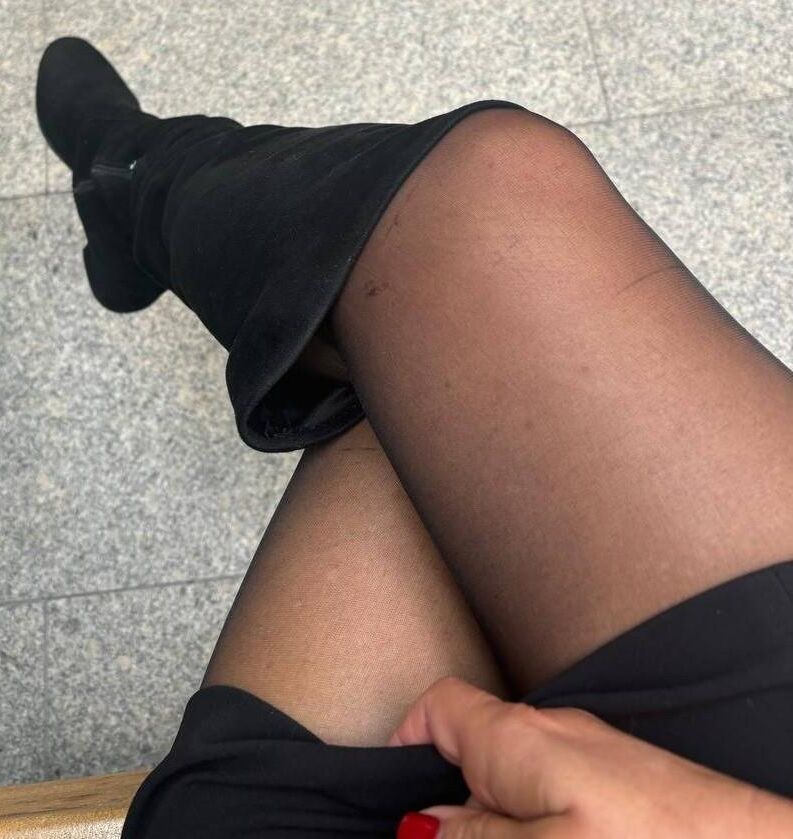 Collants fetiche bandante francesa