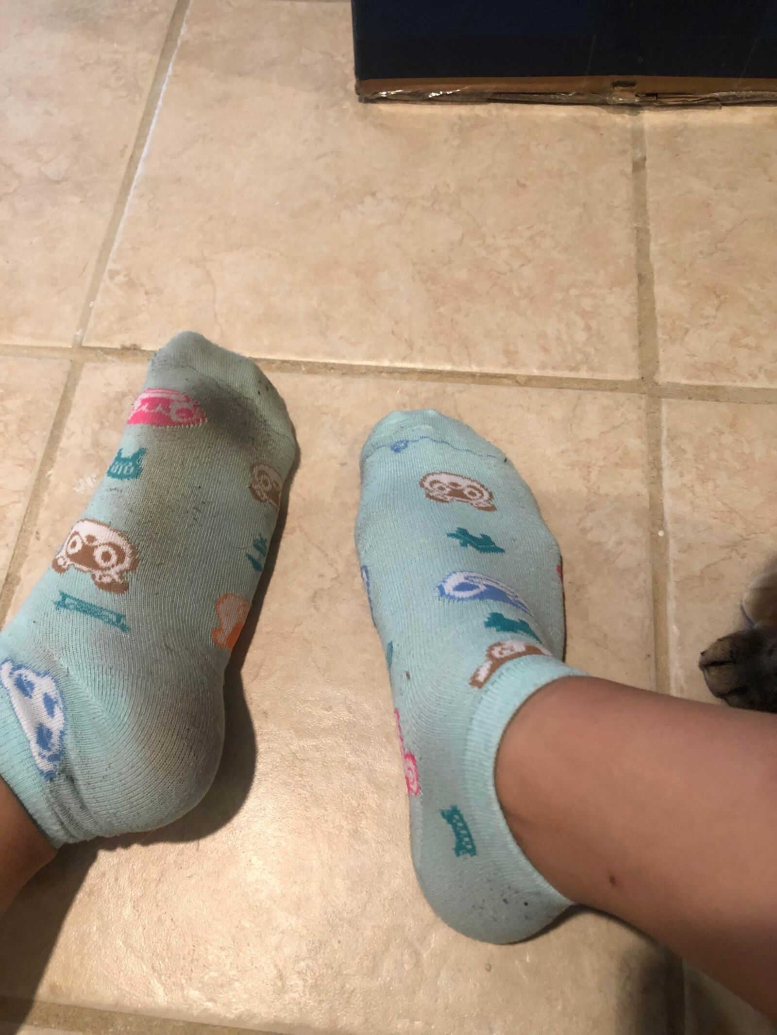 girls in blue socks