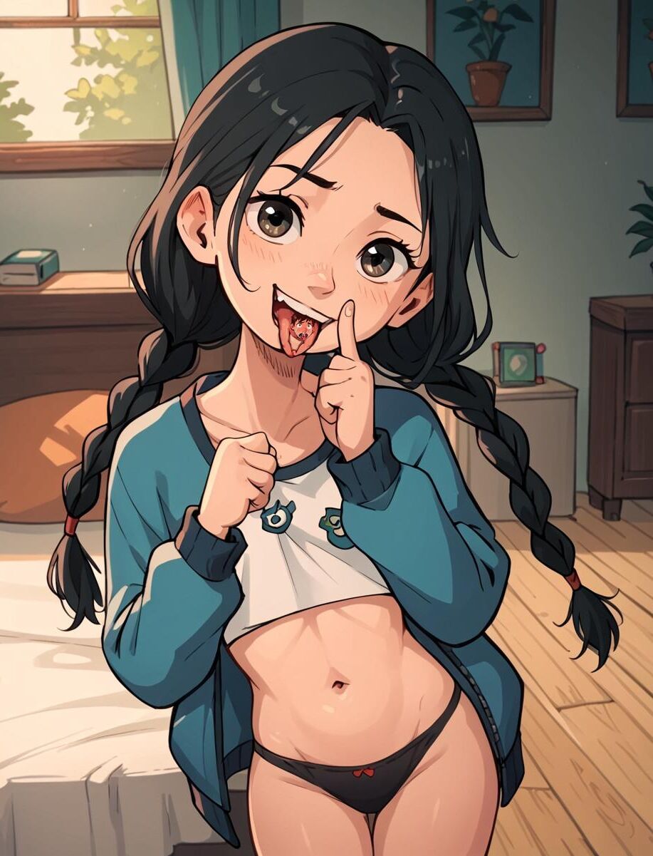 Anime girls vore shrunken men (AI edits)