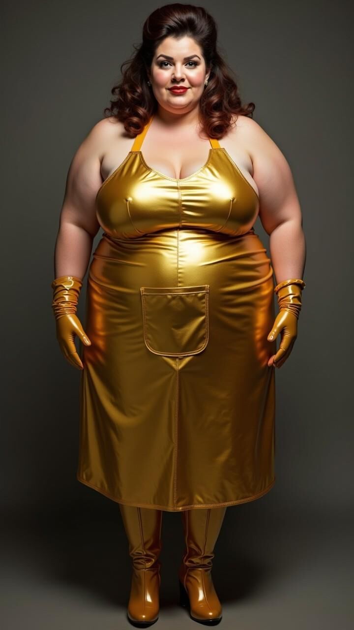 BBW in Latexschürze