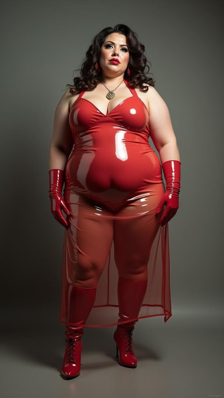 BBW in Latexschürze