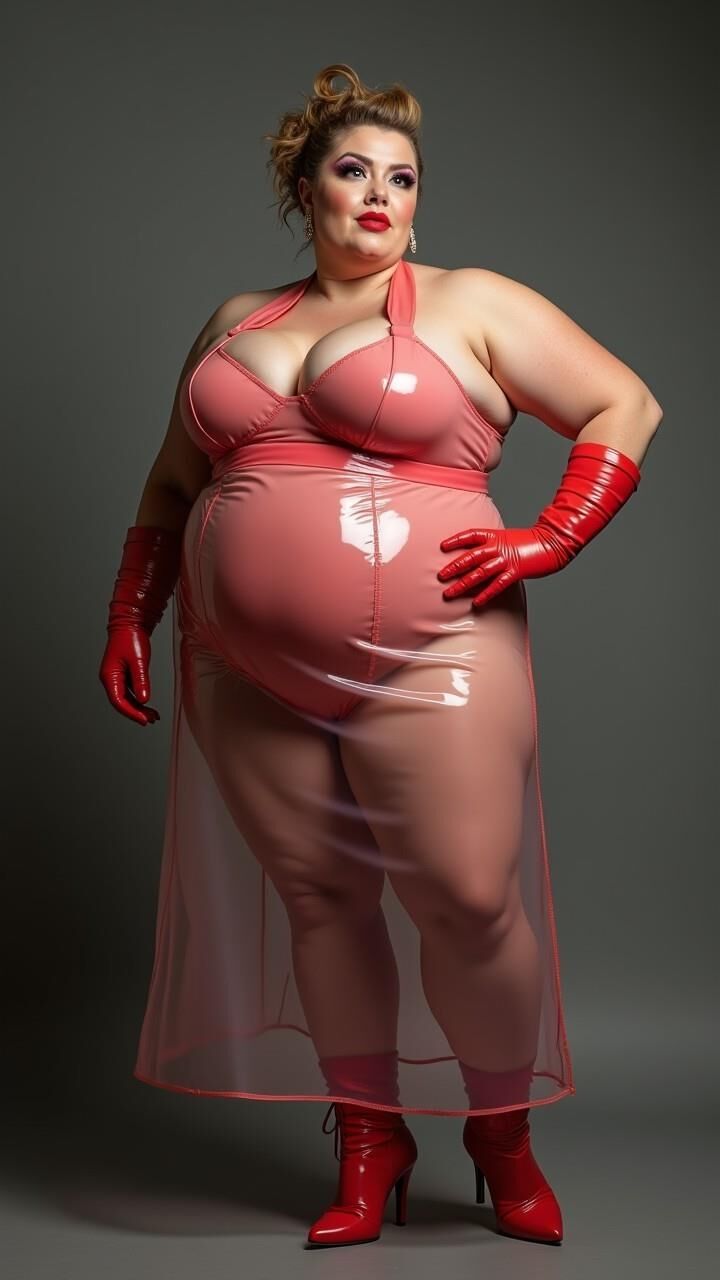 BBW in Latexschürze