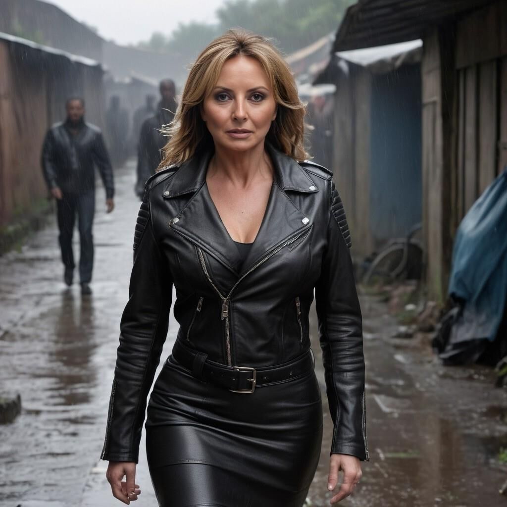 A.I. Carol Vorderman in Leder im Slummer