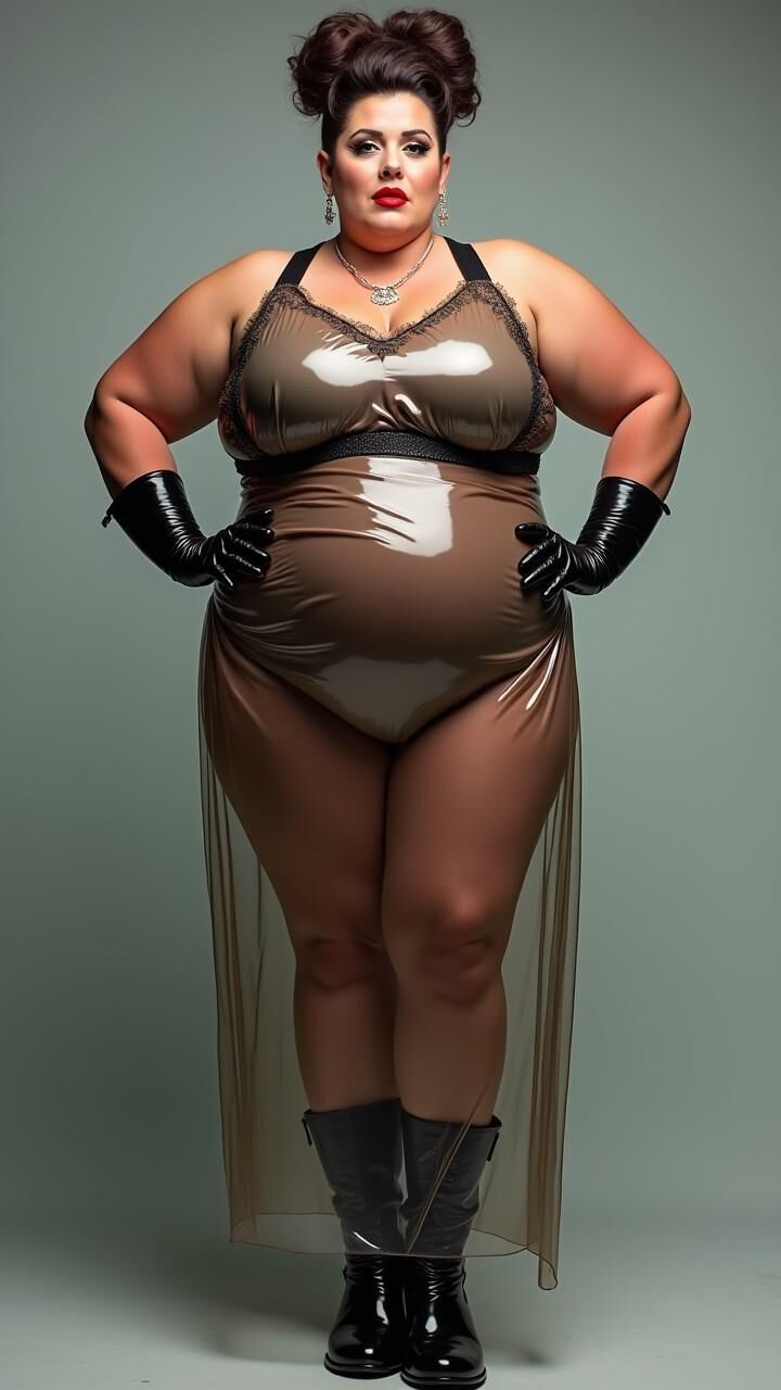 BBW in Latexschürze