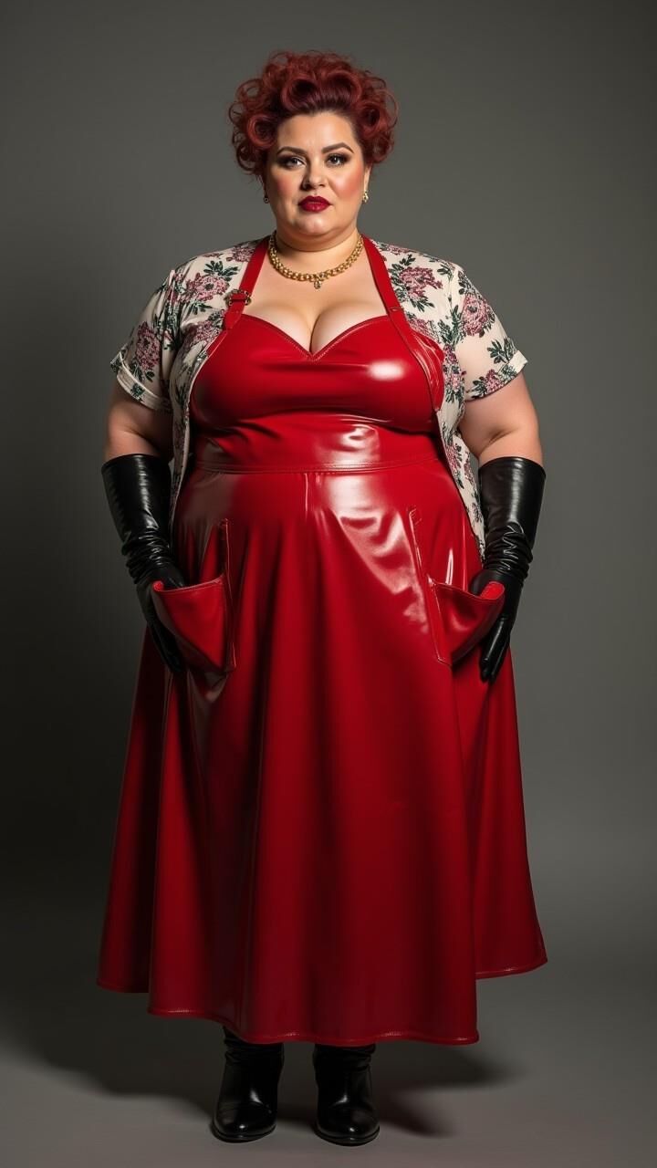 BBW in Latexschürze