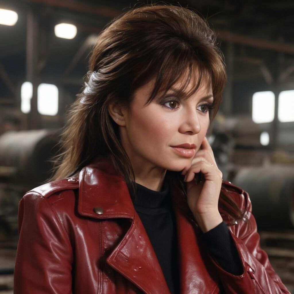 A.I. Victoria Principal en cuir déchiré et sale