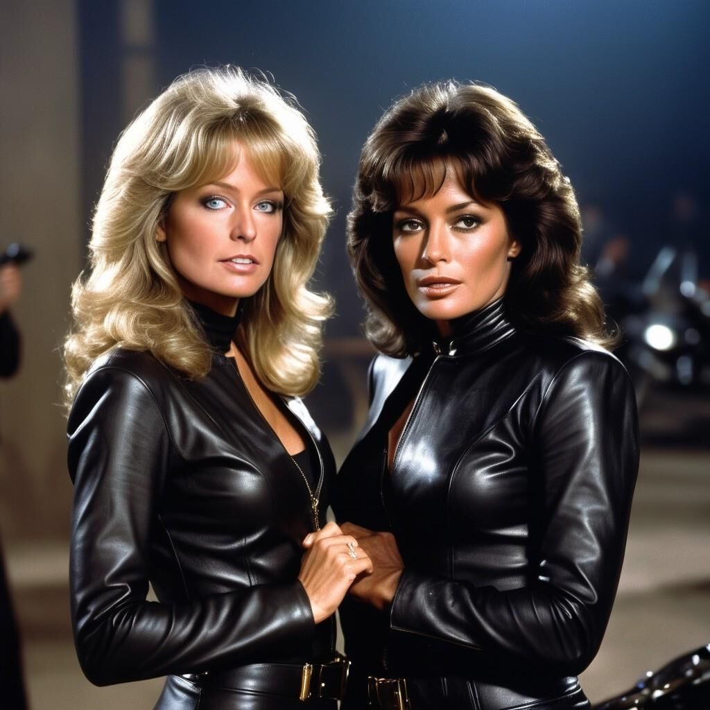 A.I. Farrah Fawcett dans Charlie's Angles en cuir