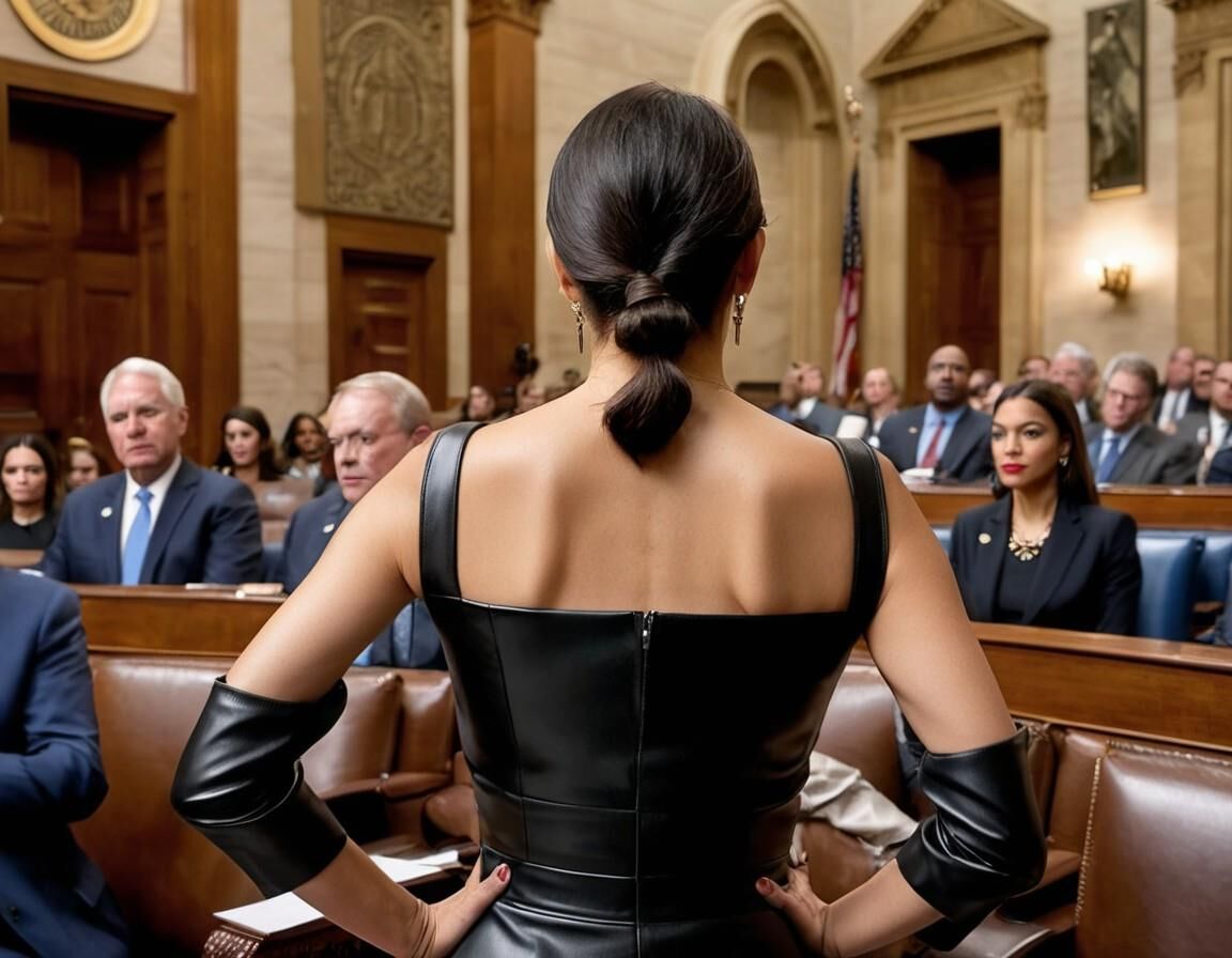 A.I. Alexandria Ocasio-Cortez en cuir