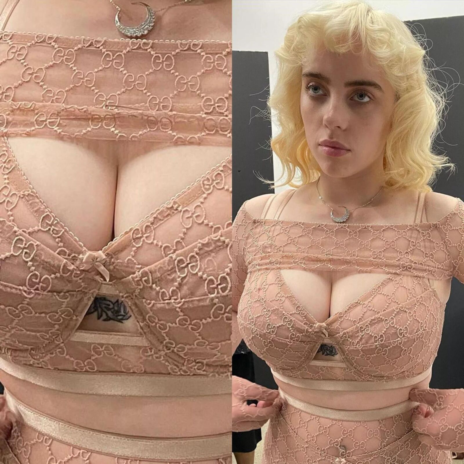 Titcow Billie Eilish, material de paja de tetas grandes / ubres gordas