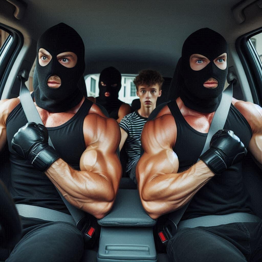 Hot muscular burglars kidnapping you