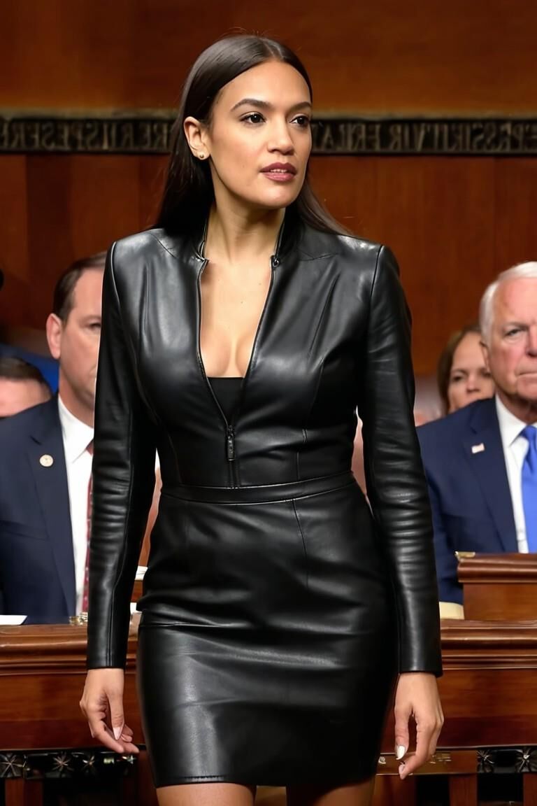 A.I. Alexandria Ocasio-Cortez en cuir