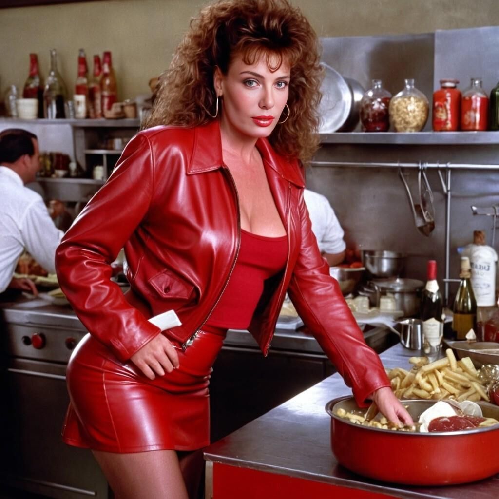 A.I. Kelly LeBrock in Leder in „Weird Science“.