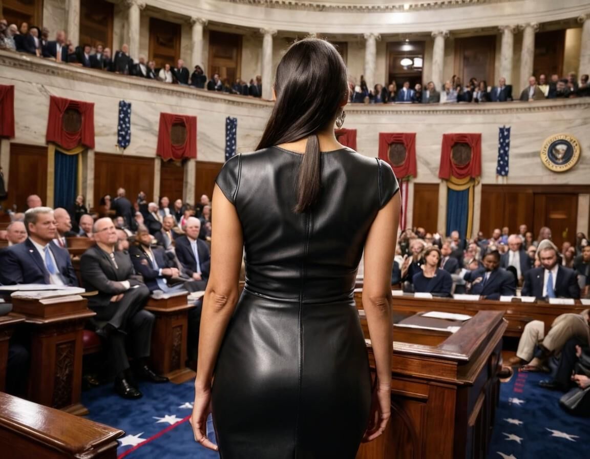 A.I. Alexandria Ocasio-Cortez en cuir