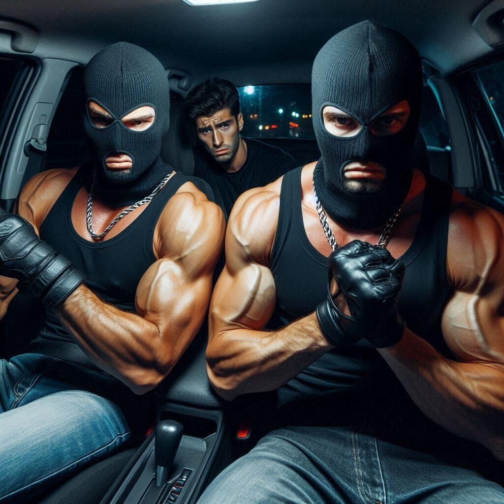 Hot muscular burglars kidnapping you