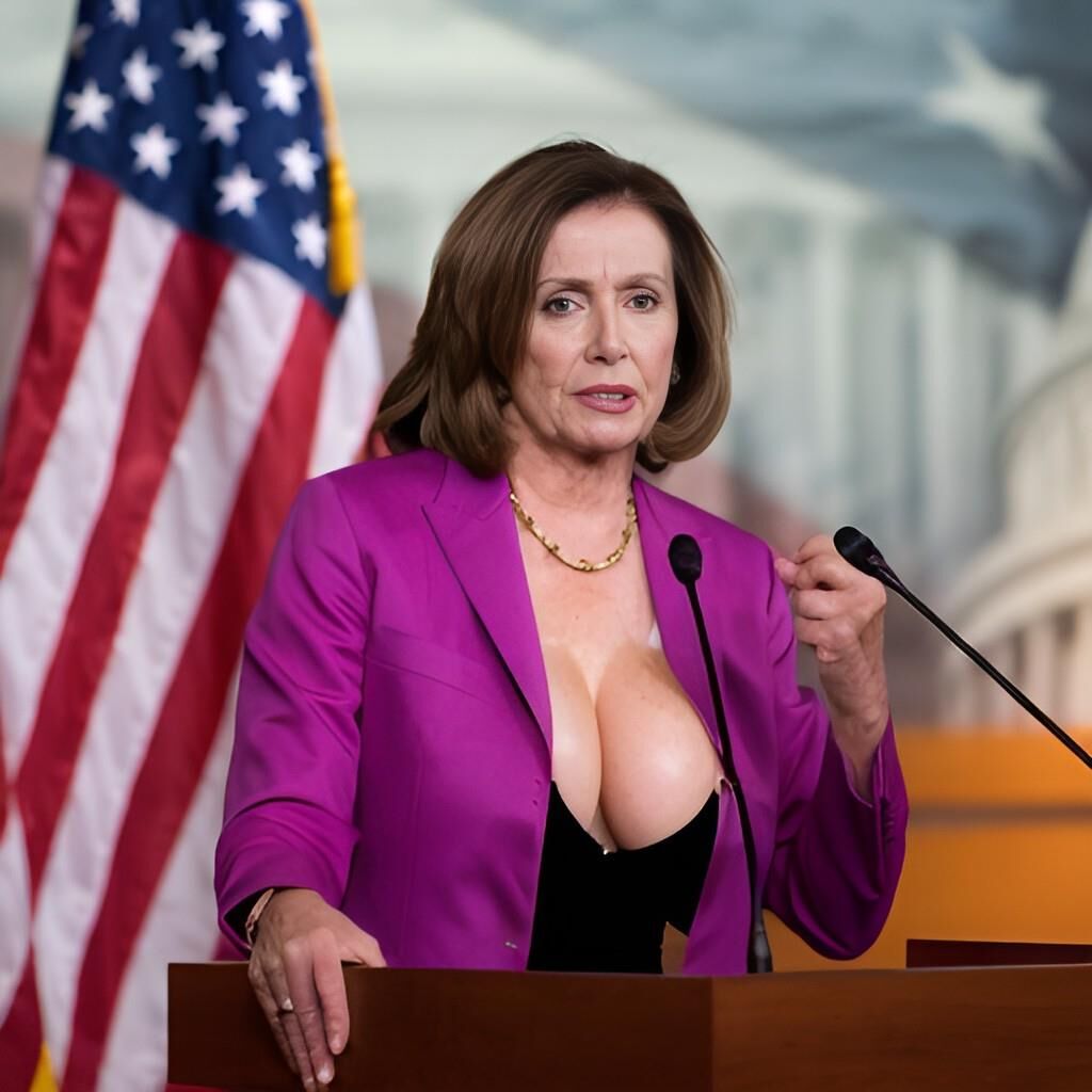 Nancy Pelosi Escote/Senos (En pintura)