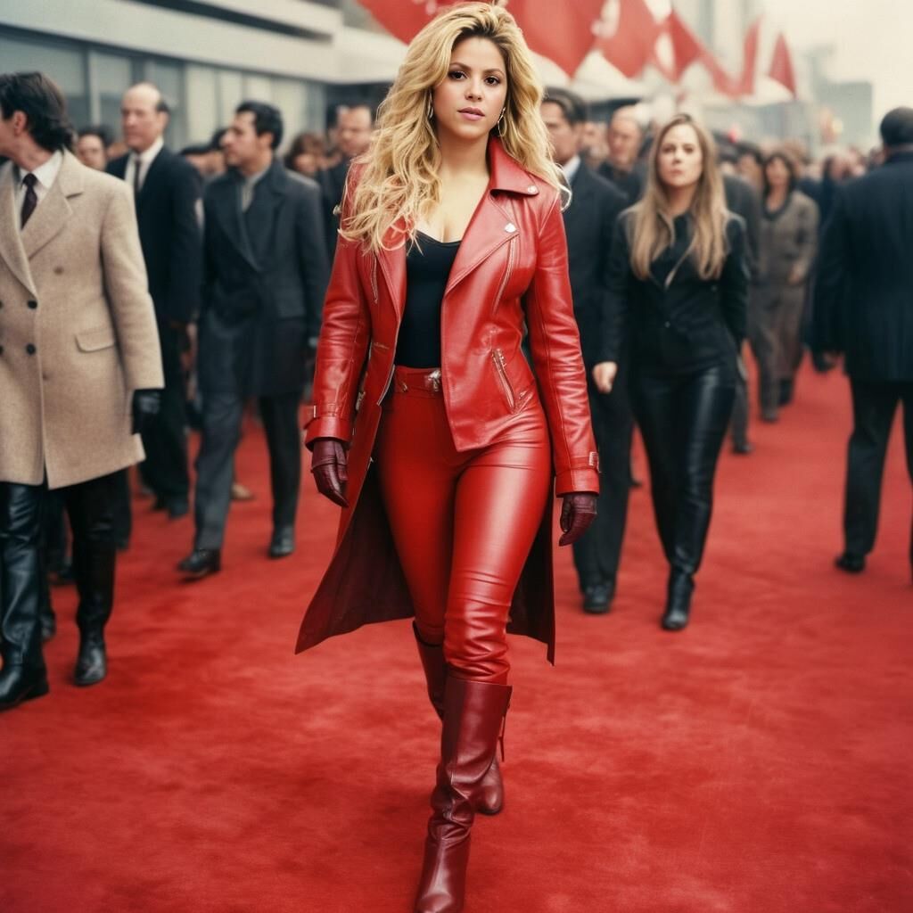 A.I. Shakira en cuir rouge