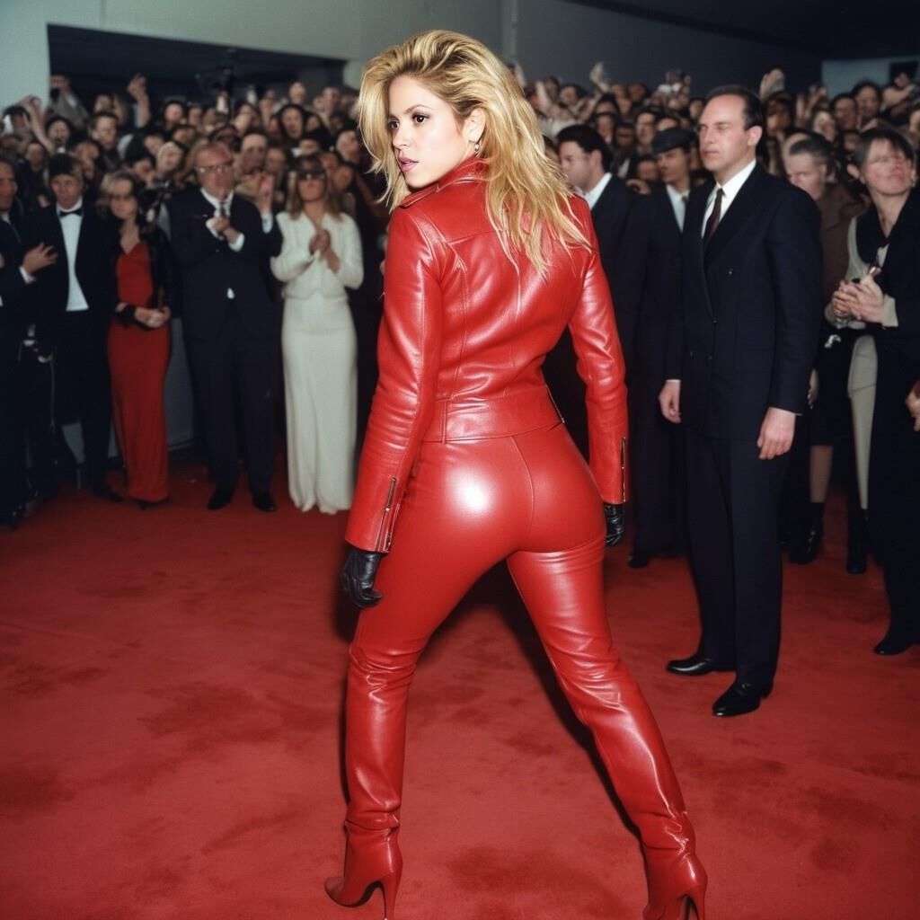 A.I. Shakira en cuir rouge