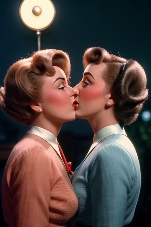 AI 1950 besos lésbicos