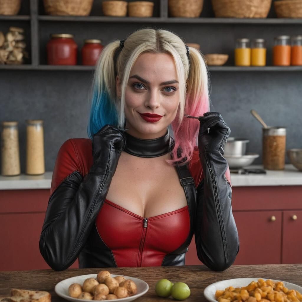 L'IA Harley Quinn en cuir