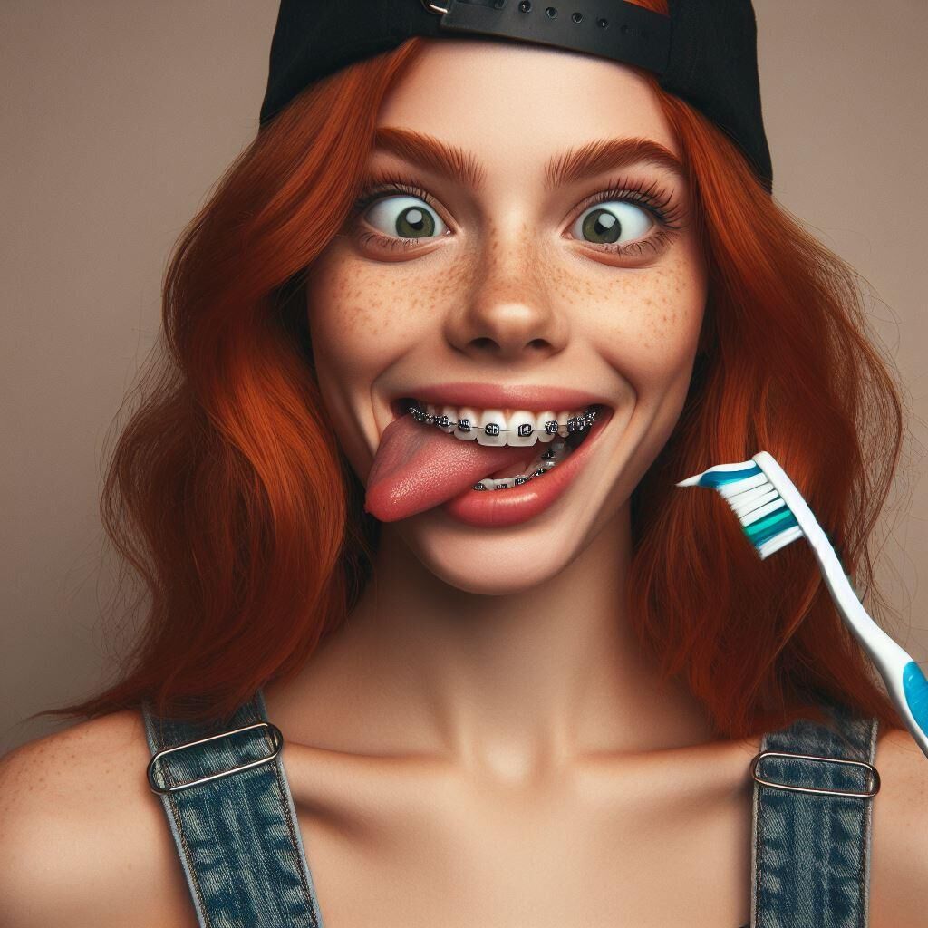 AI Braces Fétiche dents mignonnes bouche rêve de l'orthodontiste adolescents