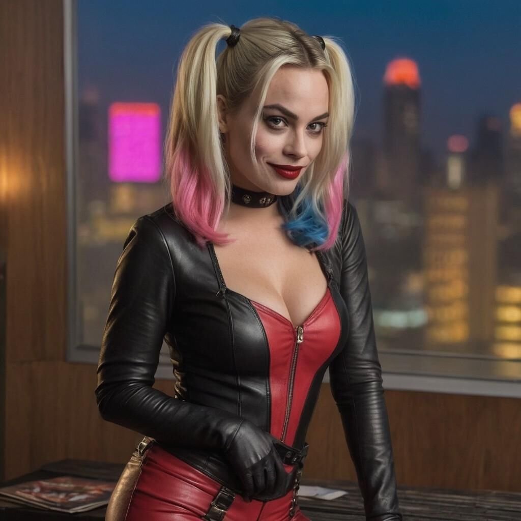 L'IA Harley Quinn en cuir