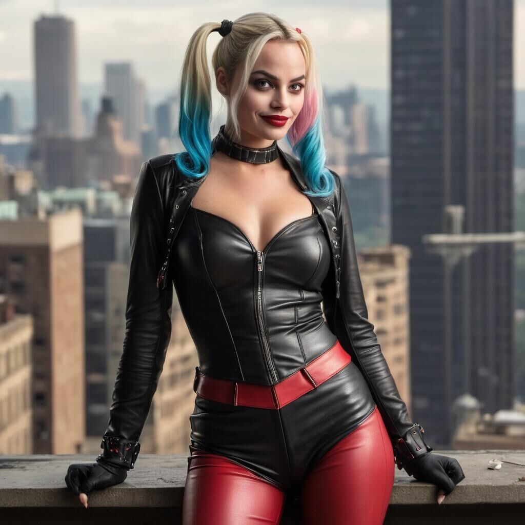 L'IA Harley Quinn en cuir