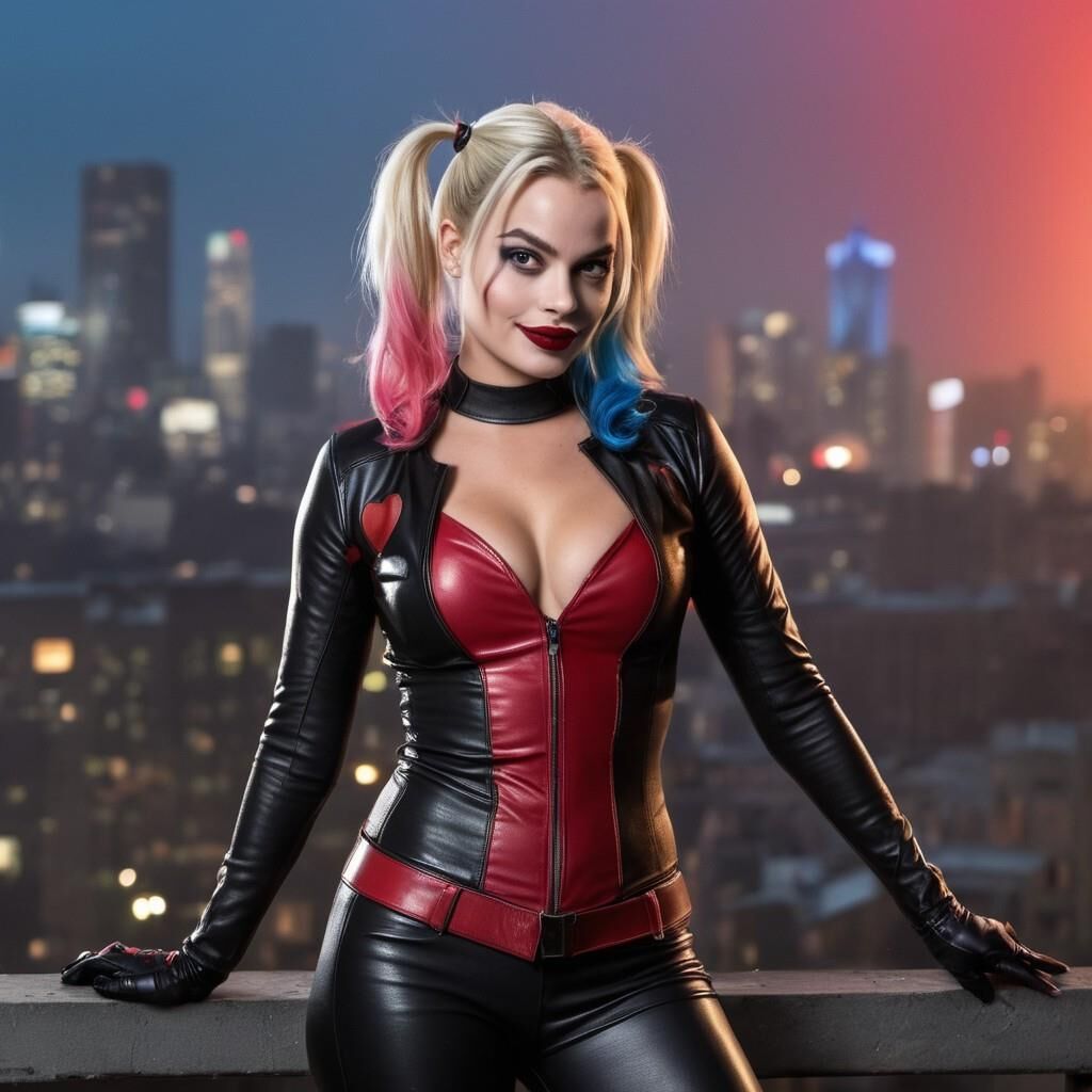 L'IA Harley Quinn en cuir