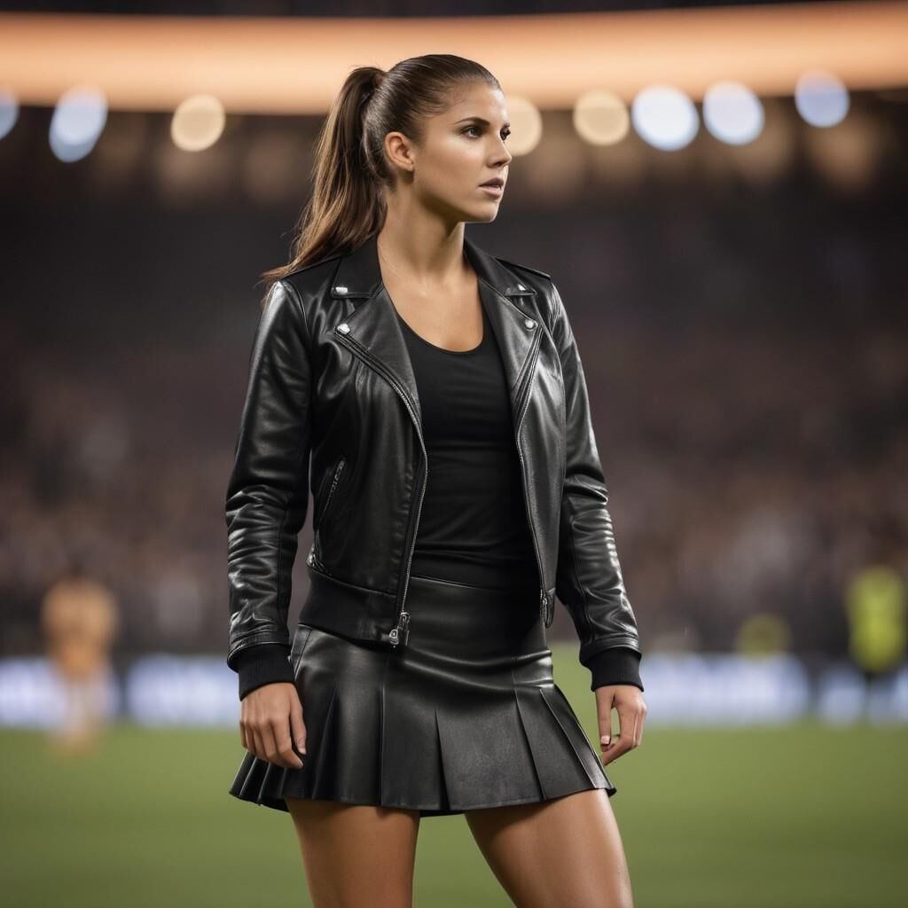 A.I. Alex Morgan jouant au football en cuir