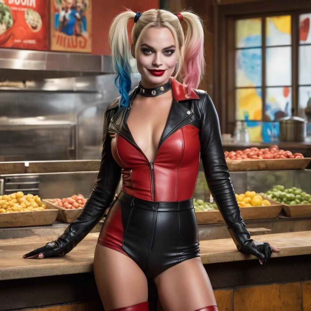 L'IA Harley Quinn en cuir