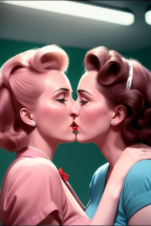 AI 1950 besos lésbicos