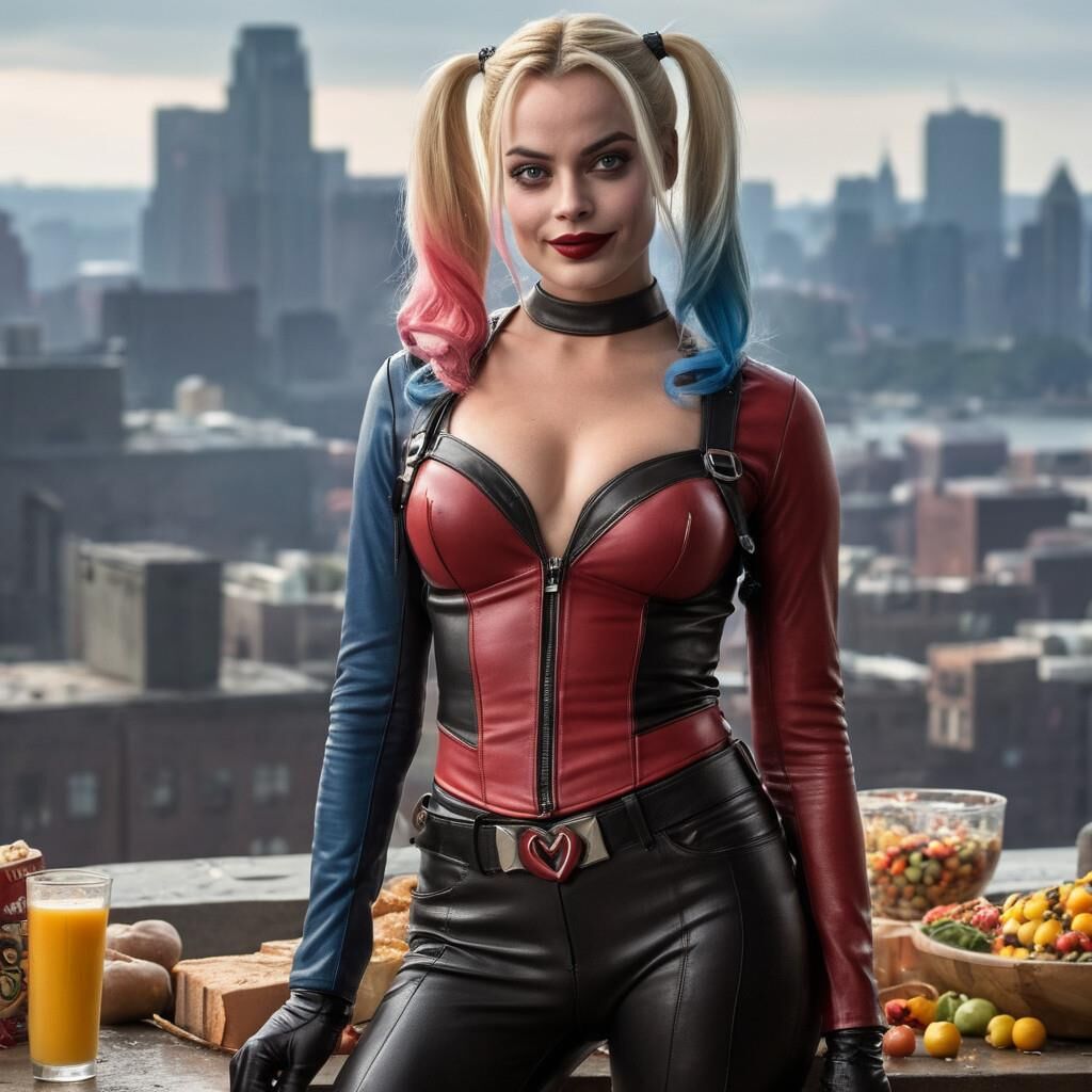 L'IA Harley Quinn en cuir