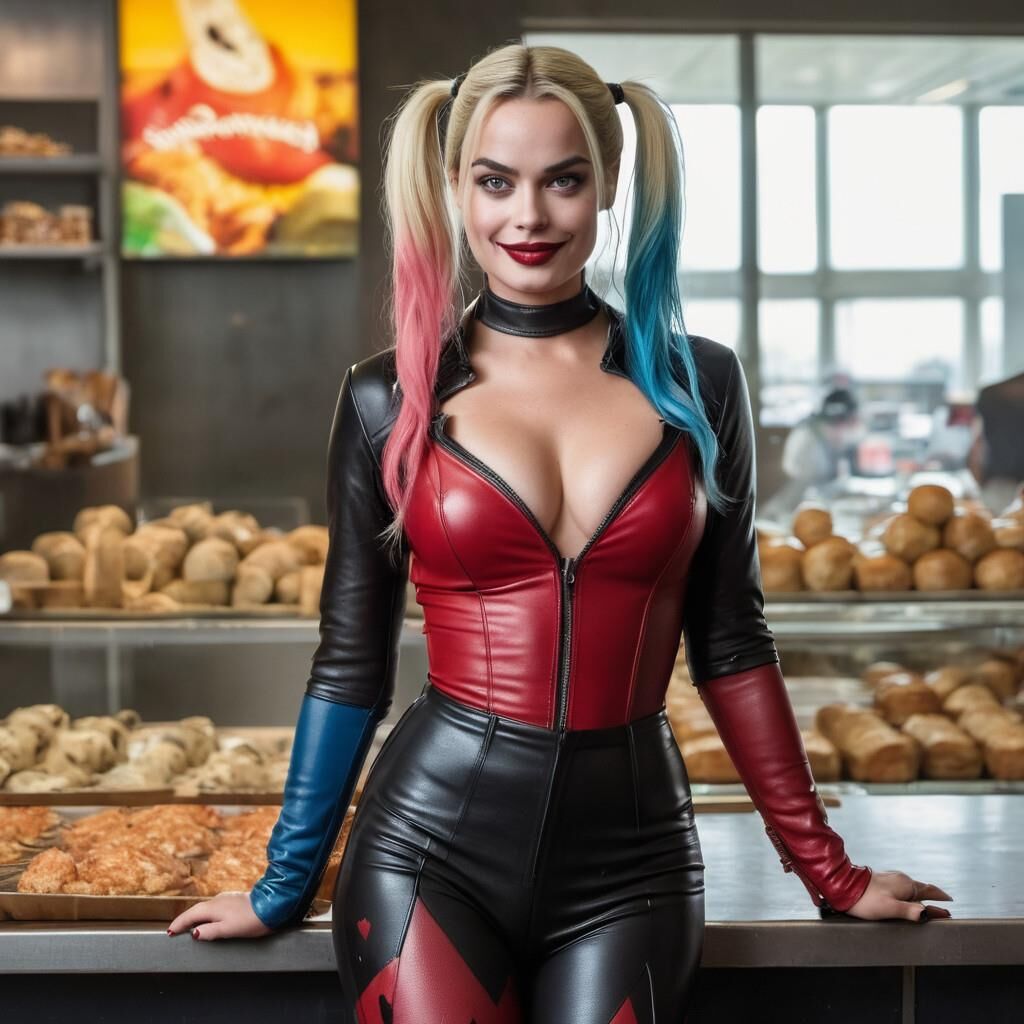 L'IA Harley Quinn en cuir