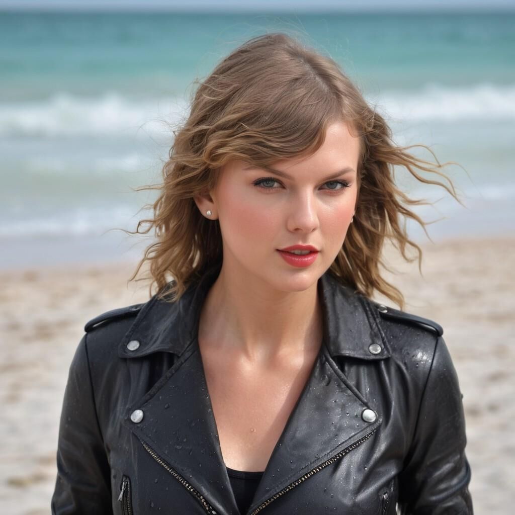 A.I. Taylor Swift in Leder auf den Bahamas