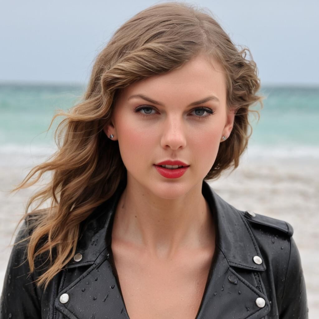 A.I. Taylor Swift en cuir aux Bahamas