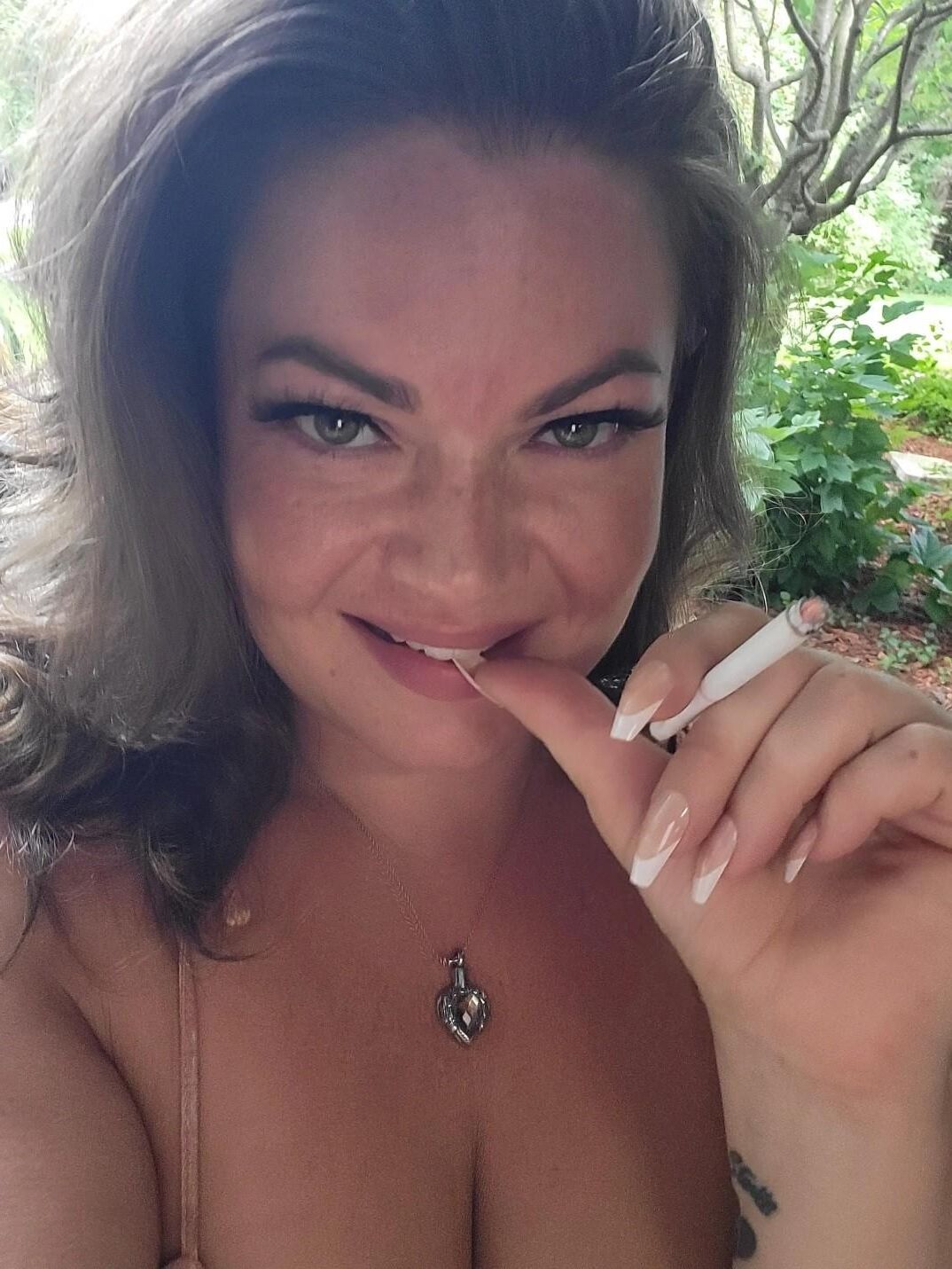 Busty Smoker