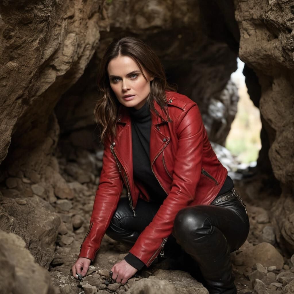 A.I. Emily Deschanel en cuir