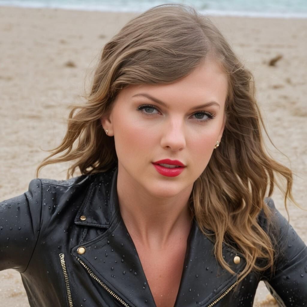 A.I. Taylor Swift in Leder auf den Bahamas