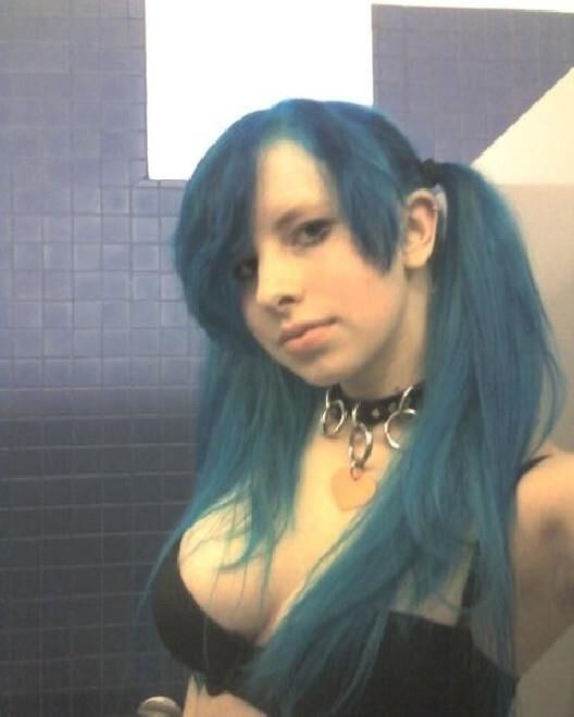 Blue Haired Emo Slut