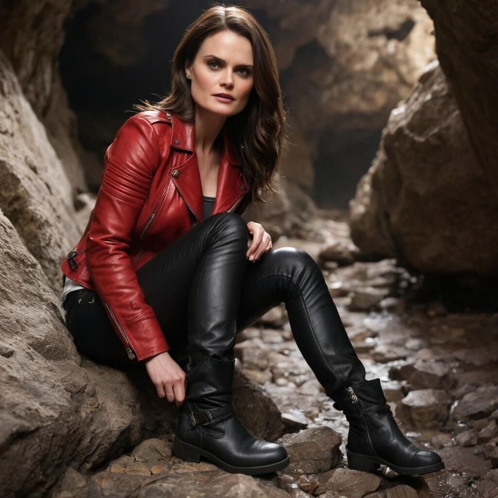 A.I. Emily Deschanel en cuir