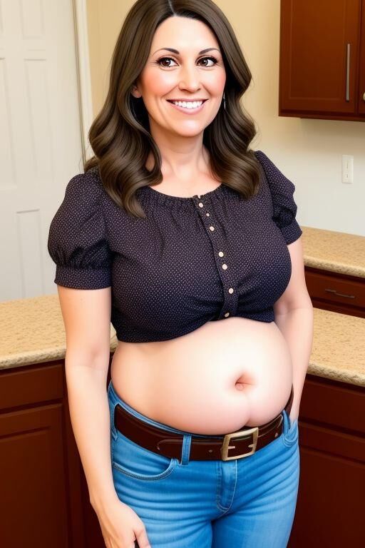 No puedo tener suficiente abdomen de mamá sonriente.