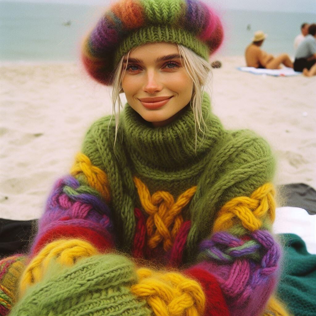 AI Sweatergirls at the beach 1