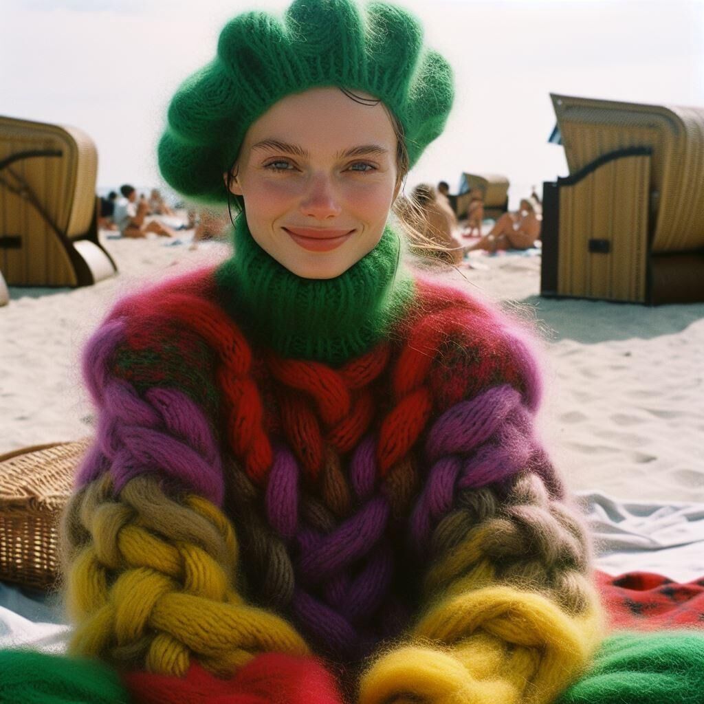 AI Sweatergirls at the beach 1